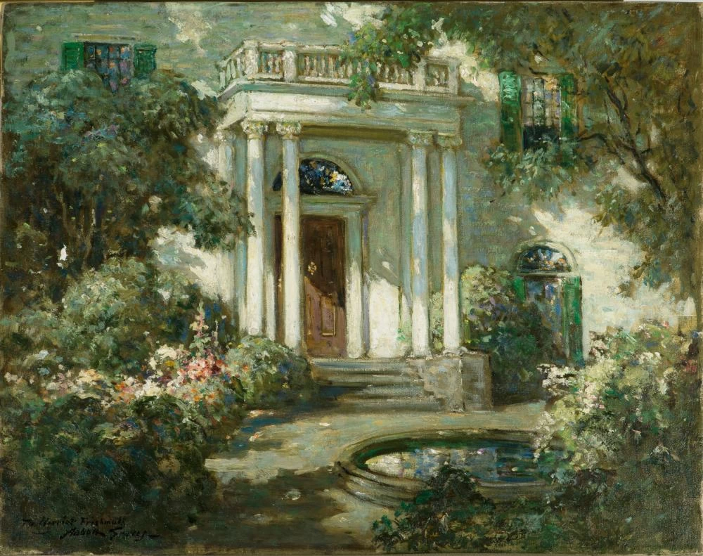 Abbott Fuller Graves-66-Portico anteriore alla luce del sole screziato